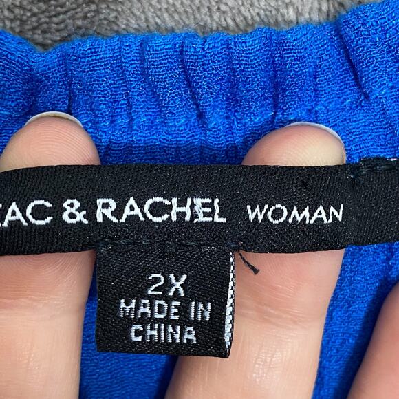 Zac & Rachel Womens Off The Shoulder Top Size 2X Crocheted Trim Career Boho - Picture 4 of 10